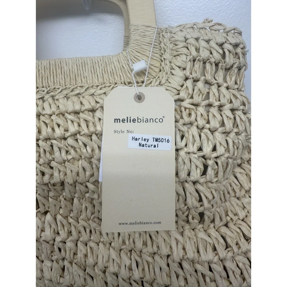 New Women's Melie Bianco Harley Summer Beach Hobo Bag Straw‎  HandBag Handle #48